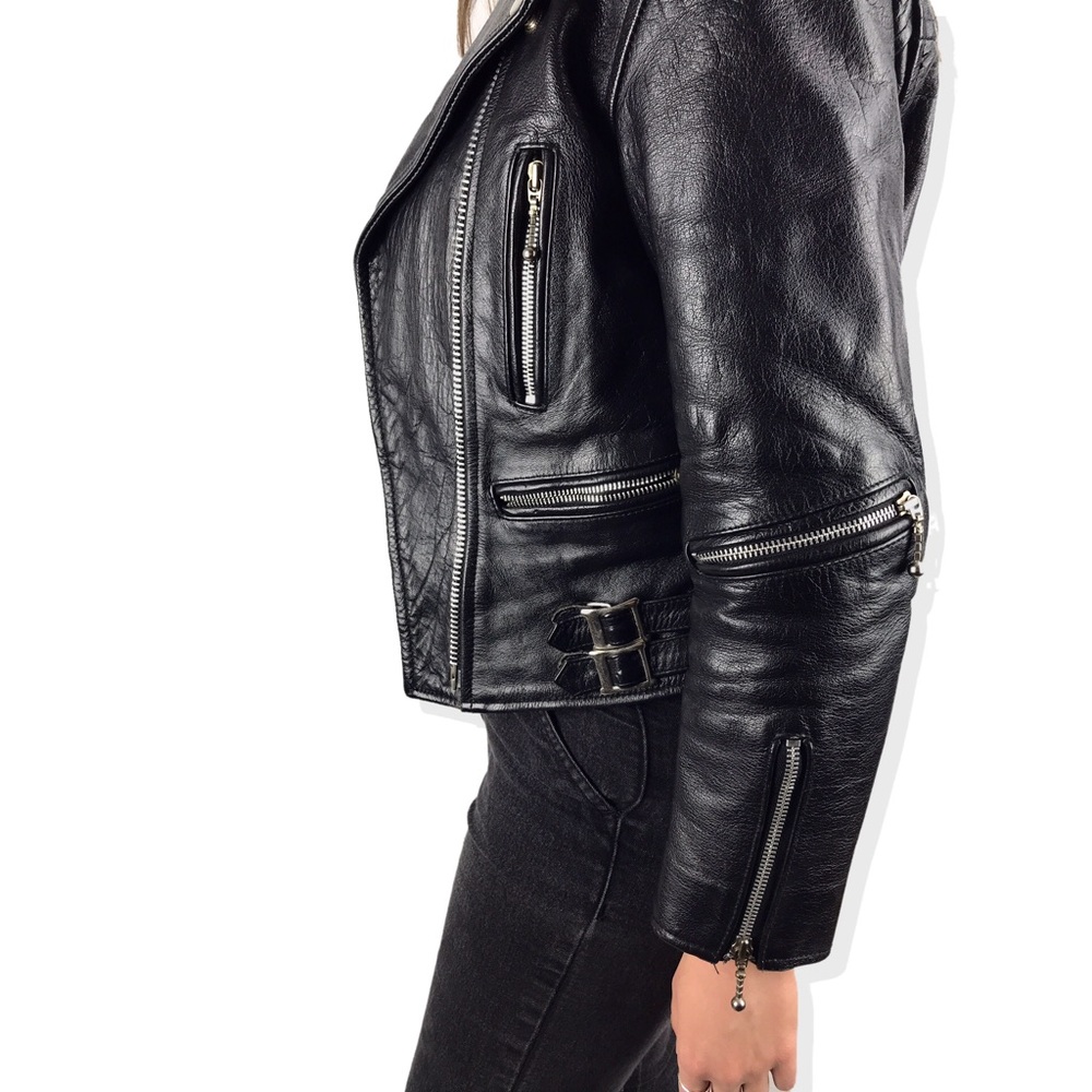 ❌SOLD❌ STRAIGHT TO HELL leather motorcycle jacket - Picture 5 of 8